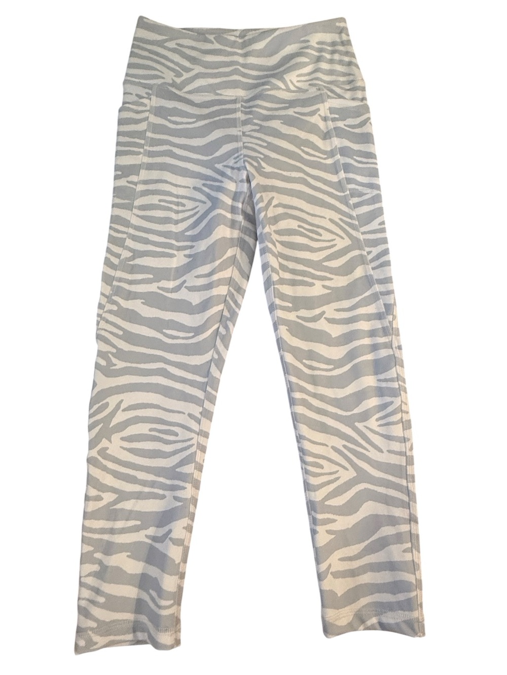 Gottex Gray Zebra Print High-Rise Ankle Leggings